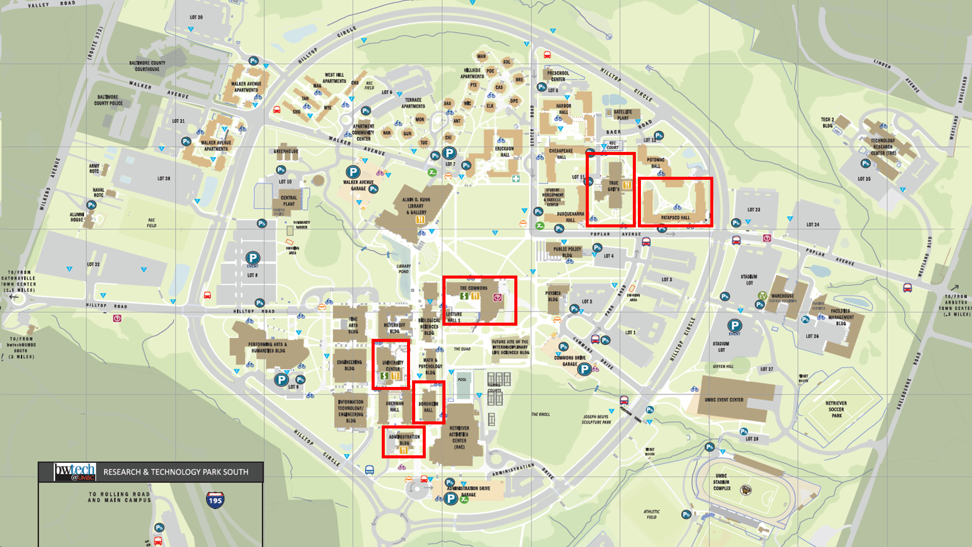 Zip Code Map: Campus Map Umbc