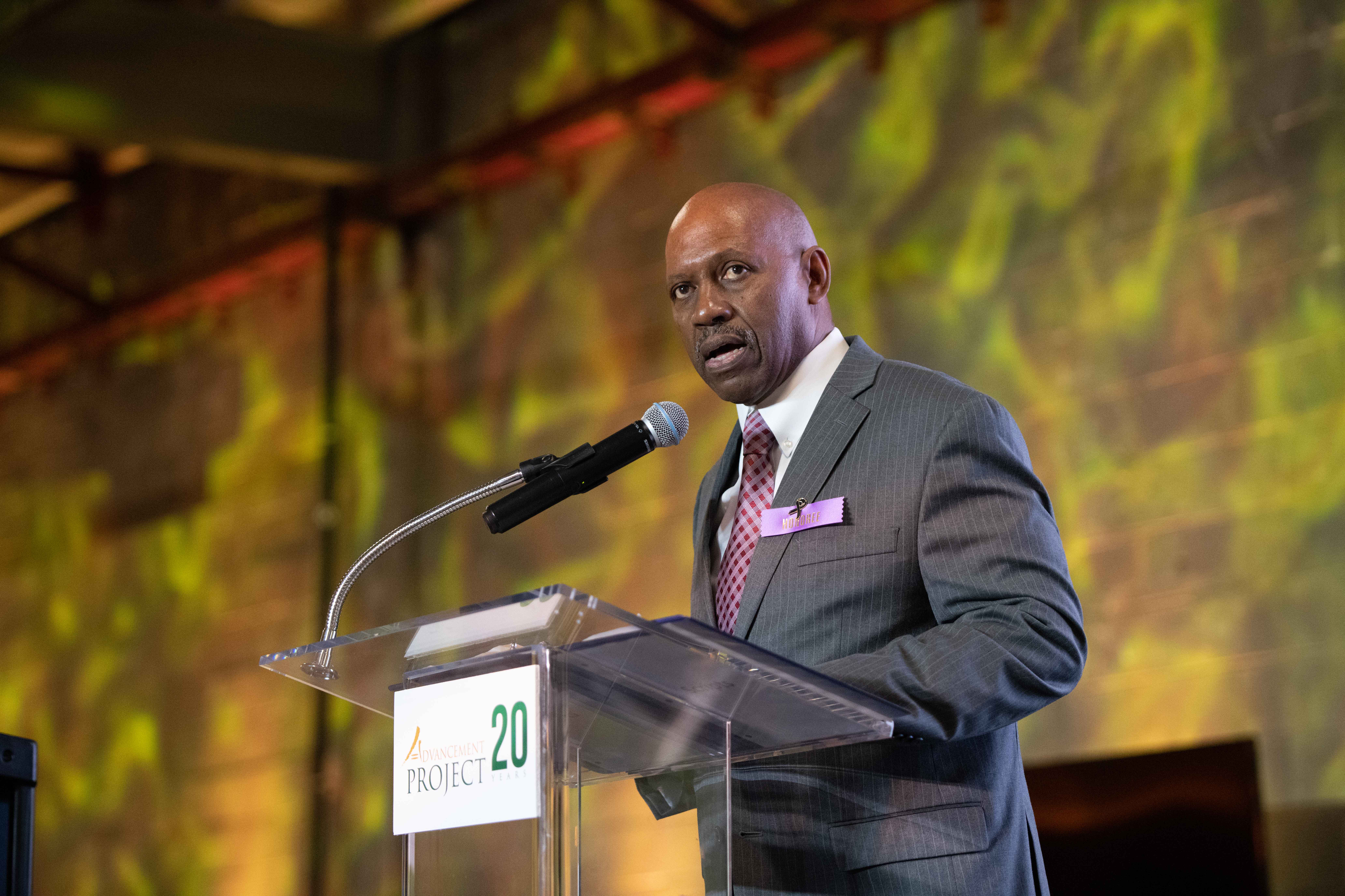 Voice of the Experienced (VOTE) Founder and Executive Director Norris Henderson speaks on his organization's work while accepting the Turn the Tide Award.
