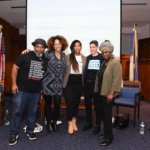 Speakers (from left to right): Montague Simmons; Marbre Stahly-Butts; Rukia Lumumba; Joey Mogul; and Nkechi Taifa.