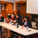 AP191016-1948-2 Breakout Session II: Movement Lawyering to Support Decriminalization of Migration.
Speakers (from left to right): Moderator Tiffany Yang—Advancement Project National Office; Jovana Renteria—Puente Human Rights Movement; Losmin Jimenez—Advancement Project National Office; Paromita Shah—Just Futures Law; and Azadeh Shahshahani—Project South.