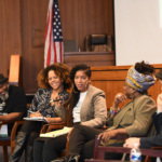 Rukia Lumumba from People's Advocacy Institute shares her thoughts on reparations during the morning breakout session.
